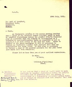 Letter from Secretary of the Arts Council, William O'Sullivan, to the Earl of Longford, 